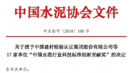 山水、堯柏、南方等企業(yè)榮獲中國(guó)水泥行業(yè)科技標(biāo)準(zhǔn)創(chuàng)新貢獻(xiàn)獎(jiǎng)