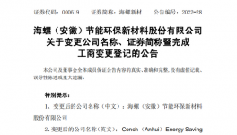 更名！“海螺型材”現(xiàn)已更名為“海螺新材”！