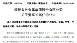 中國銅工業(yè)板塊第一股董事長辭職，下一站海螺集團！