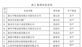 山東泰安發(fā)布6月份水泥生產(chǎn)企業(yè)專家檢查情況的通報！